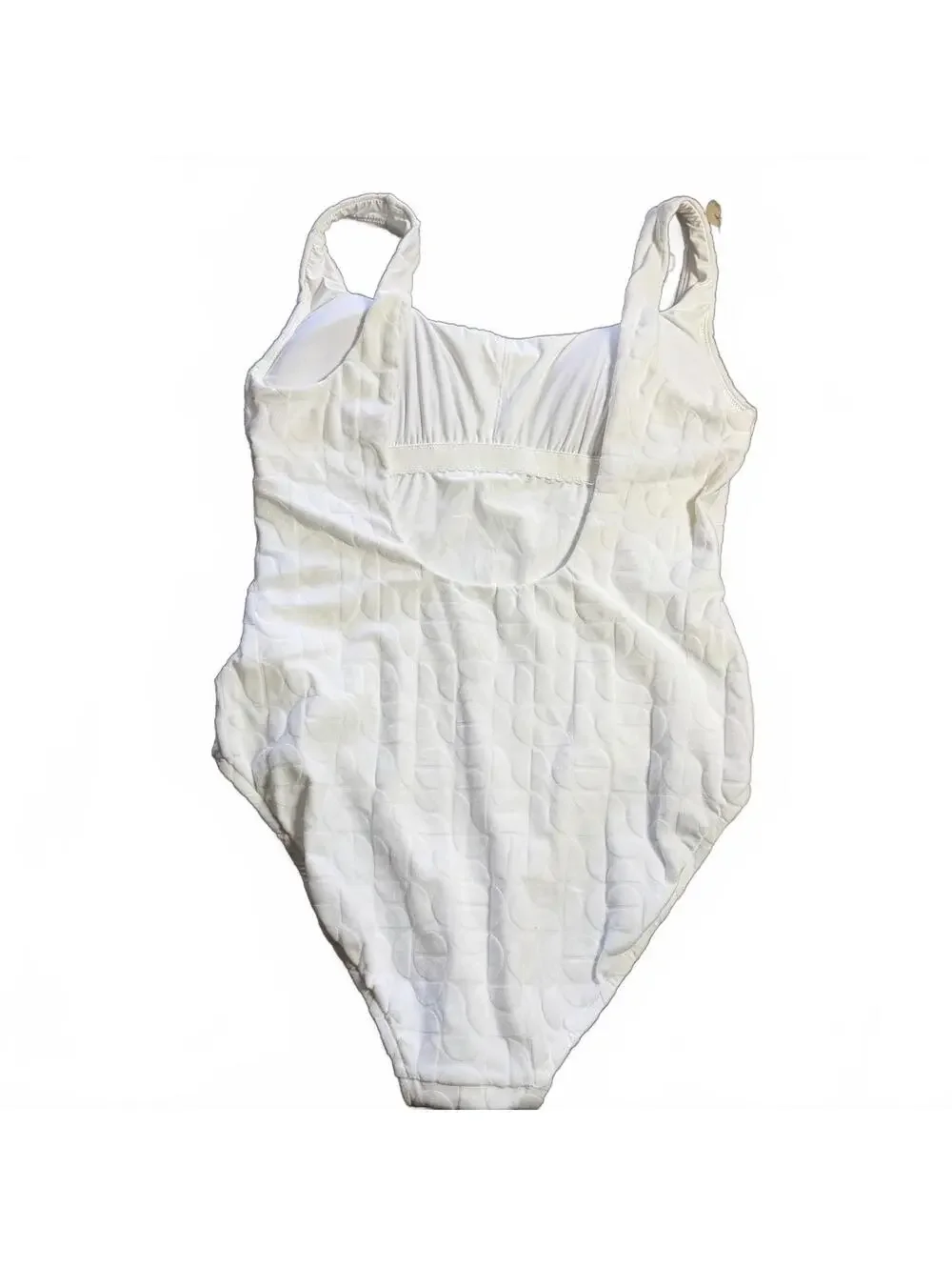 SEAFOLLY white CAPRI scoop neck tank one piece swimsuit size 6 NWT